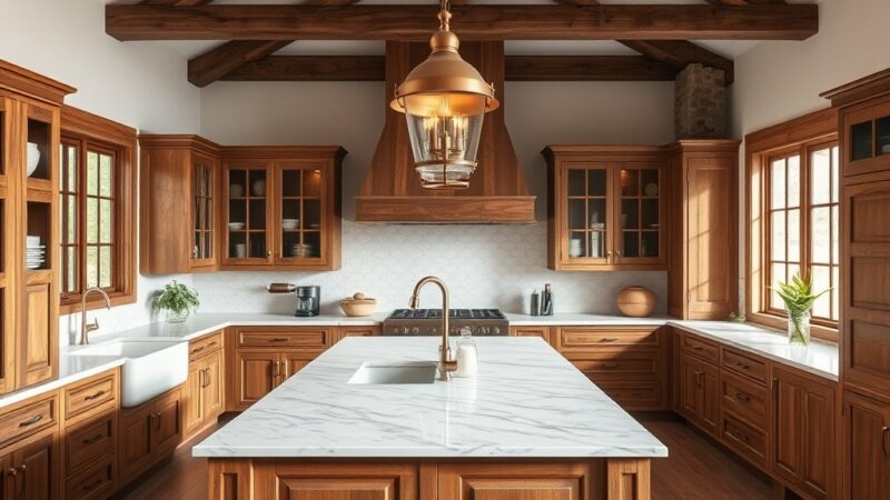 Rustikale landhausküche: materialien, farben und beleuchtung